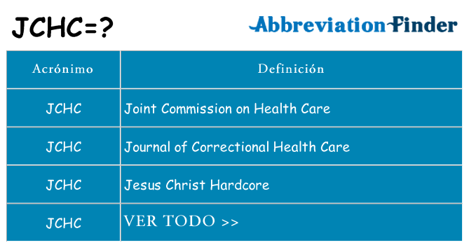¿Qué quiere decir jchc