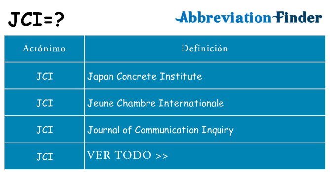 ¿Qué quiere decir jci