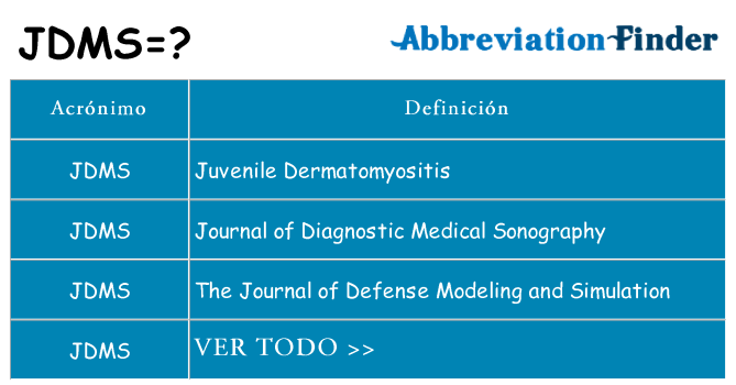 ¿Qué quiere decir jdms
