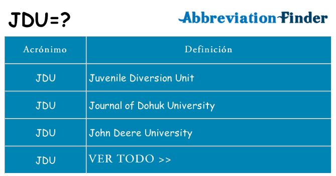 ¿Qué quiere decir jdu