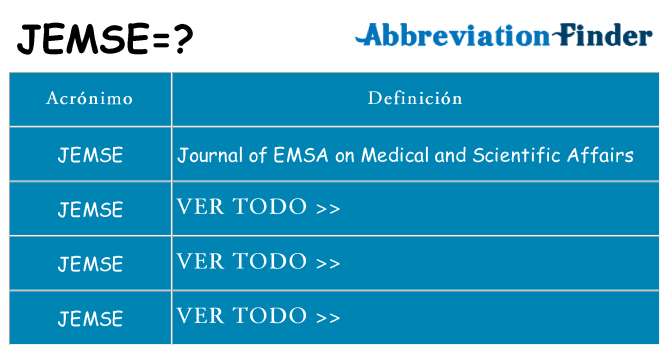 ¿Qué quiere decir jemse