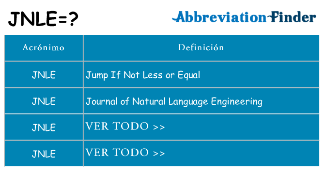 ¿Qué quiere decir jnle