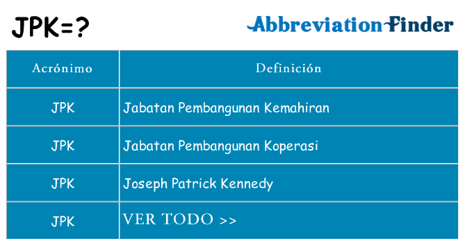 ¿Qué quiere decir jpk
