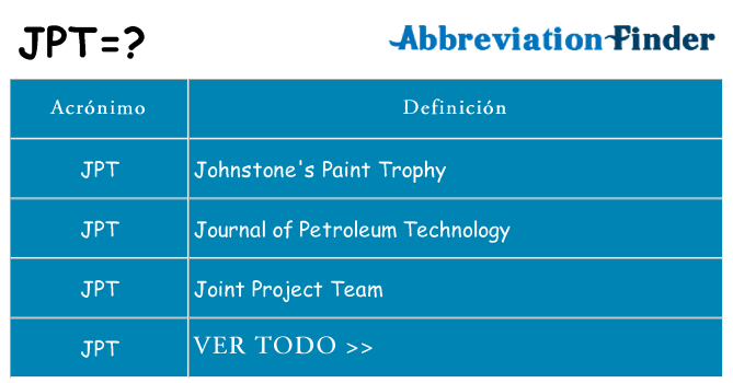 ¿Qué quiere decir jpt