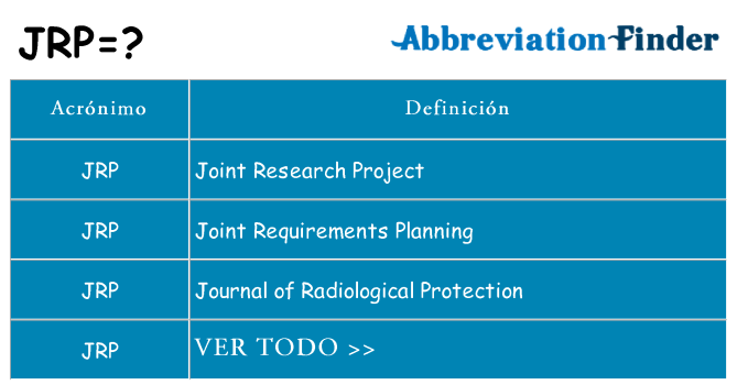 ¿Qué quiere decir jrp