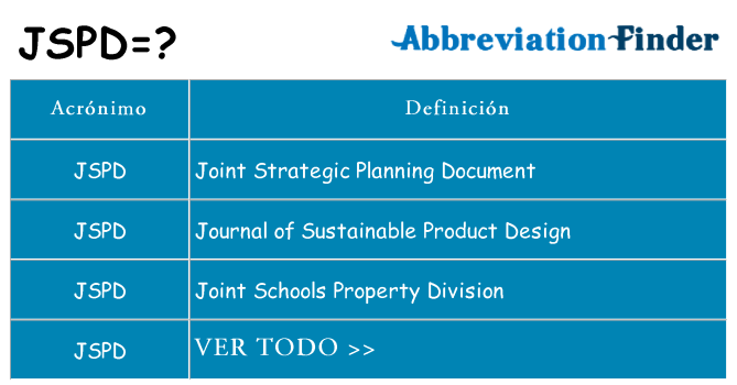 ¿Qué quiere decir jspd