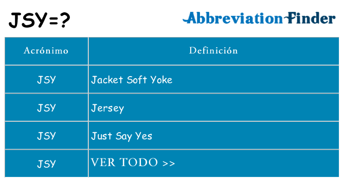 ¿Qué quiere decir jsy