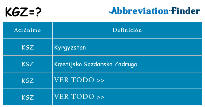 ¿Qué quiere decir kgz