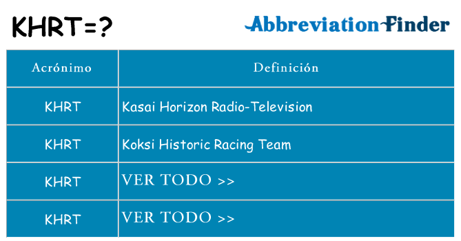 ¿Qué quiere decir khrt
