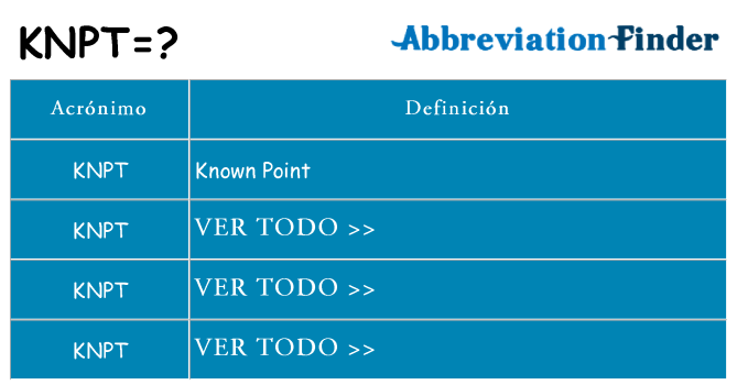 ¿Qué quiere decir knpt