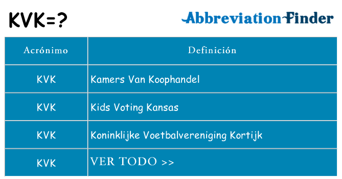 ¿Qué quiere decir kvk