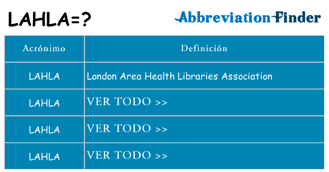 ¿Qué quiere decir lahla