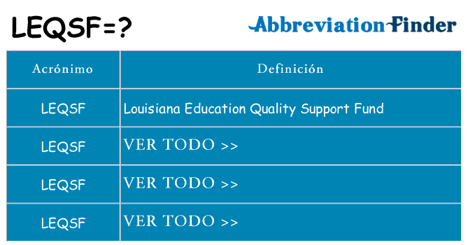 ¿Qué quiere decir leqsf