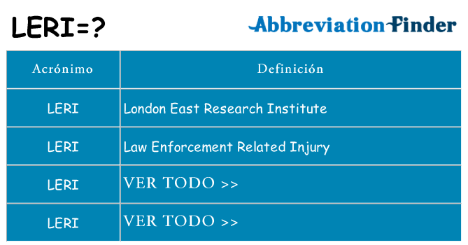 ¿Qué quiere decir leri