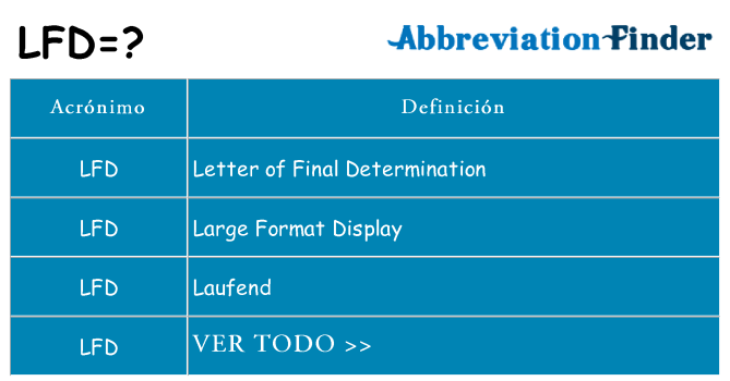 ¿Qué quiere decir lfd
