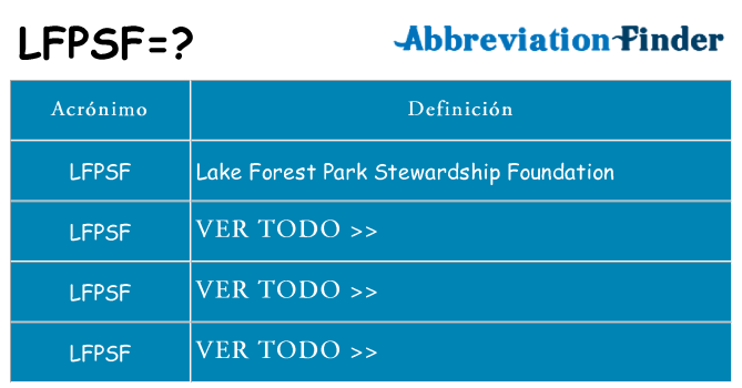¿Qué quiere decir lfpsf