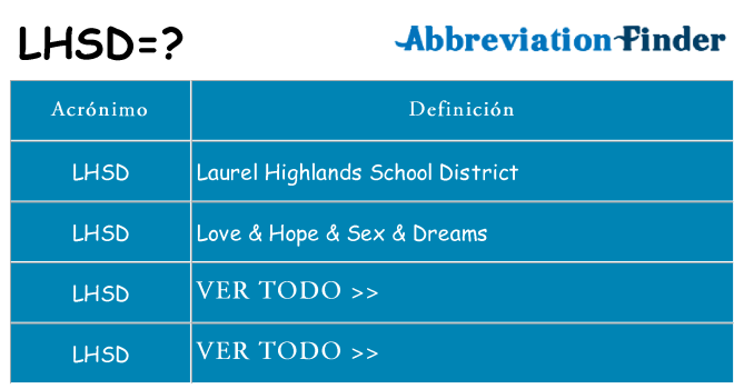 ¿Qué quiere decir lhsd