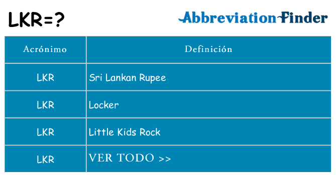 ¿Qué quiere decir lkr