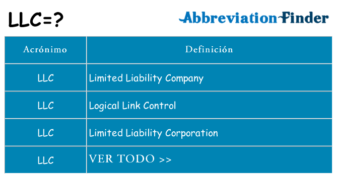 ¿Qué quiere decir llc