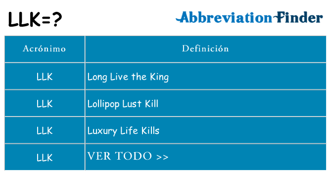 ¿Qué quiere decir llk