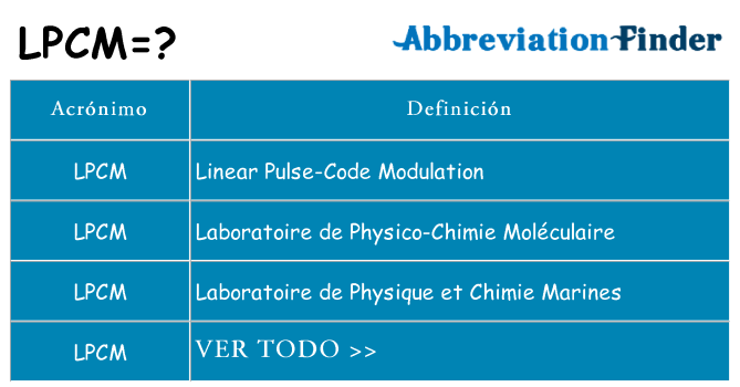 ¿Qué quiere decir lpcm