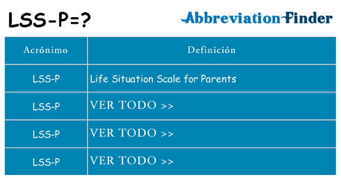 ¿Qué quiere decir lss-p