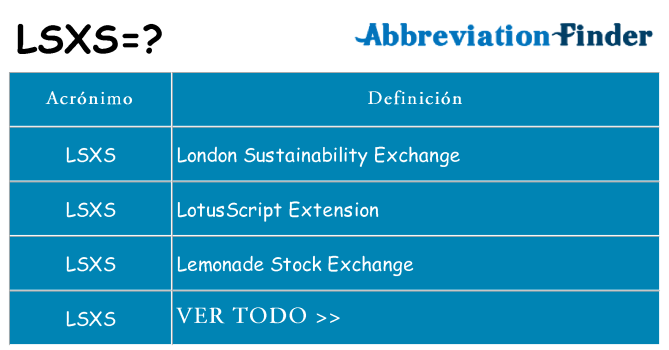 ¿Qué quiere decir lsxs