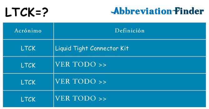 ¿Qué quiere decir ltck