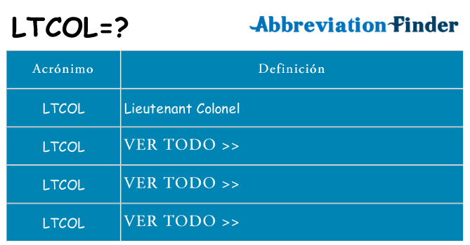 ¿Qué quiere decir ltcol