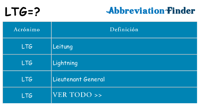 ¿Qué quiere decir ltg