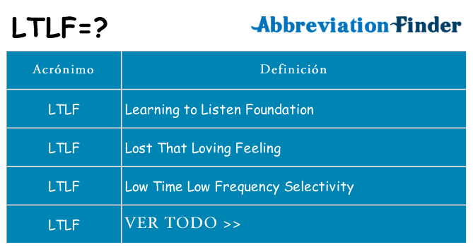 ¿Qué quiere decir ltlf