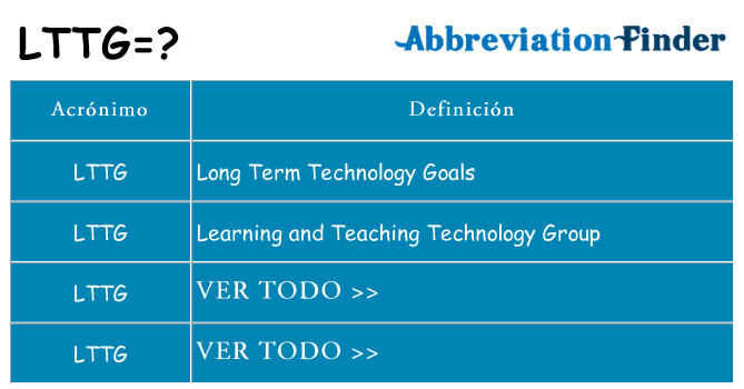 ¿Qué quiere decir lttg