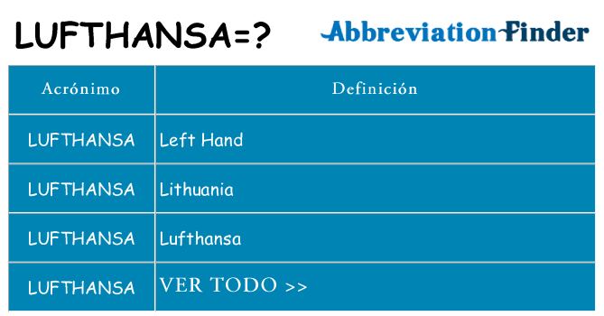 ¿Qué quiere decir lufthansa