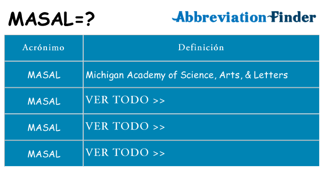¿Qué quiere decir masal