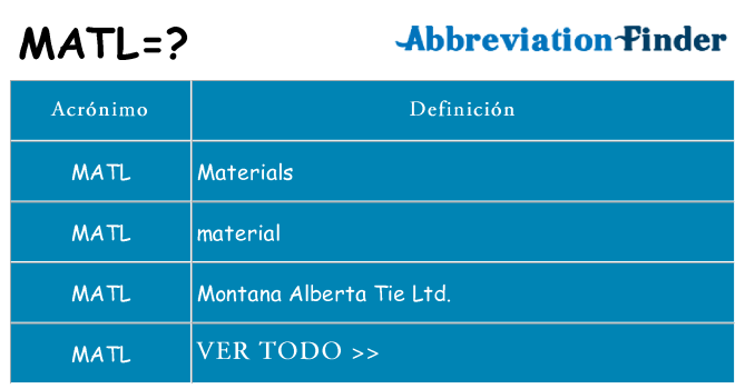 ¿Qué quiere decir matl