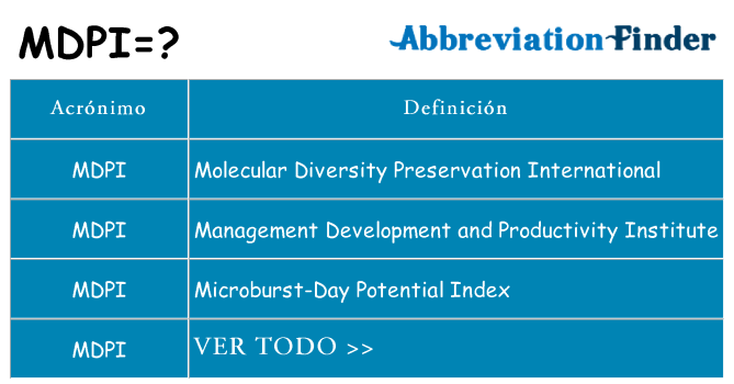 ¿Qué quiere decir mdpi