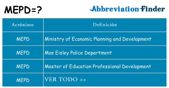 ¿Qué quiere decir mepd