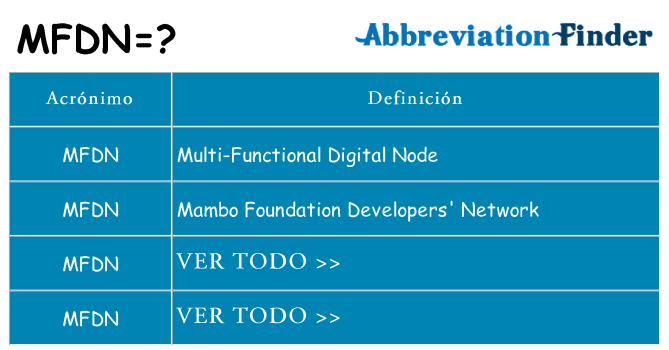 ¿Qué quiere decir mfdn