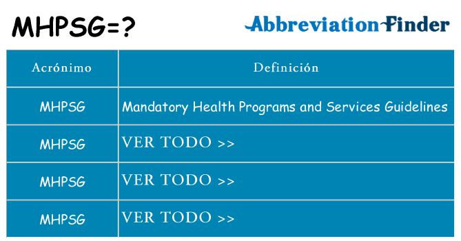 ¿Qué quiere decir mhpsg