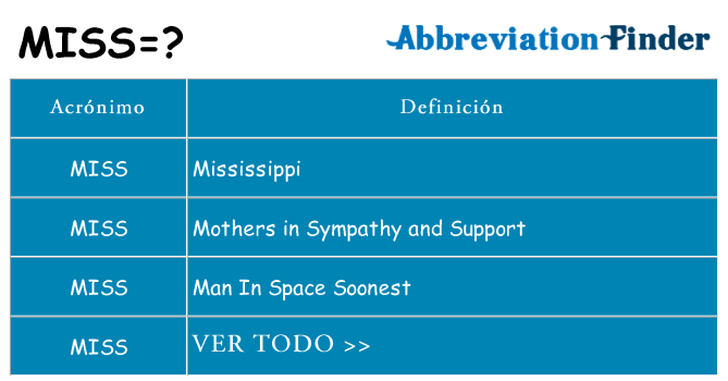 ¿Qué quiere decir miss