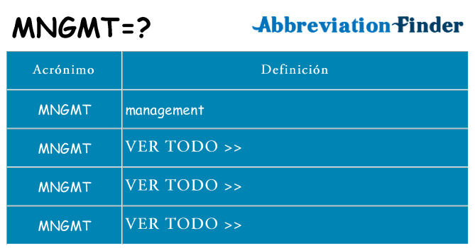 ¿Qué quiere decir mngmt