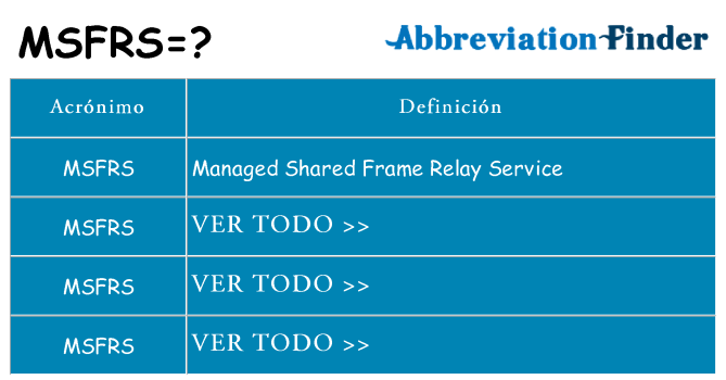 ¿Qué quiere decir msfrs