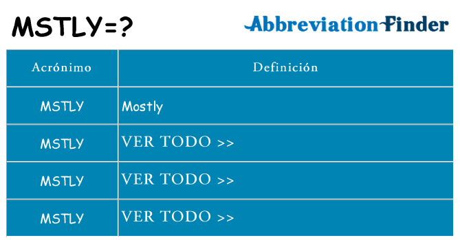¿Qué quiere decir mstly