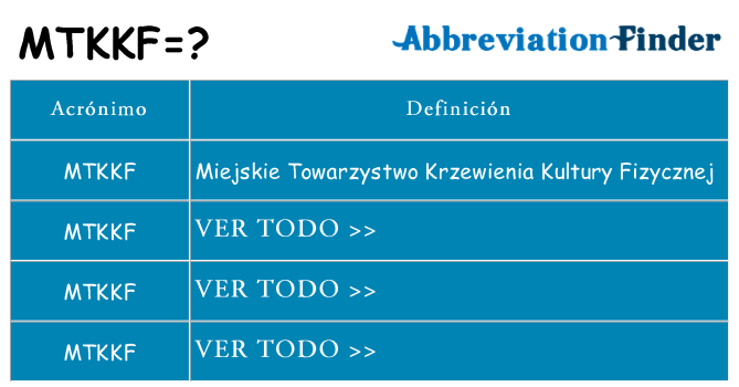 ¿Qué quiere decir mtkkf