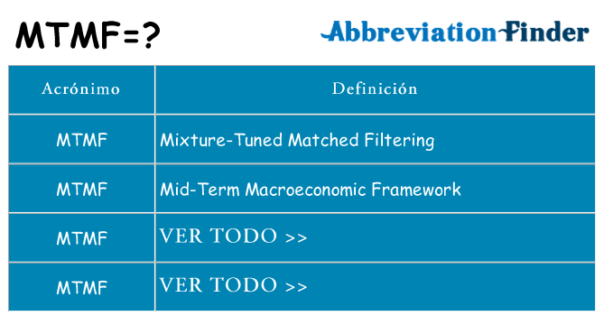 ¿Qué quiere decir mtmf