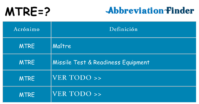 ¿Qué quiere decir mtre