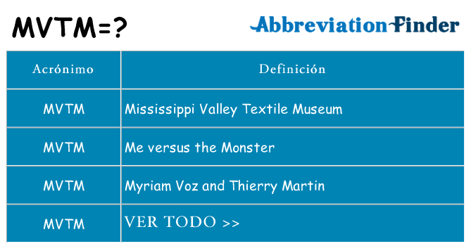 ¿Qué quiere decir mvtm