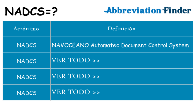 ¿Qué quiere decir nadcs