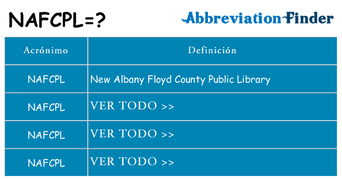 ¿Qué quiere decir nafcpl