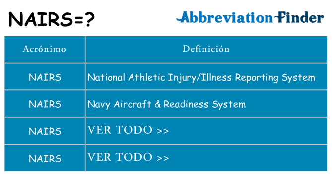 ¿Qué quiere decir nairs